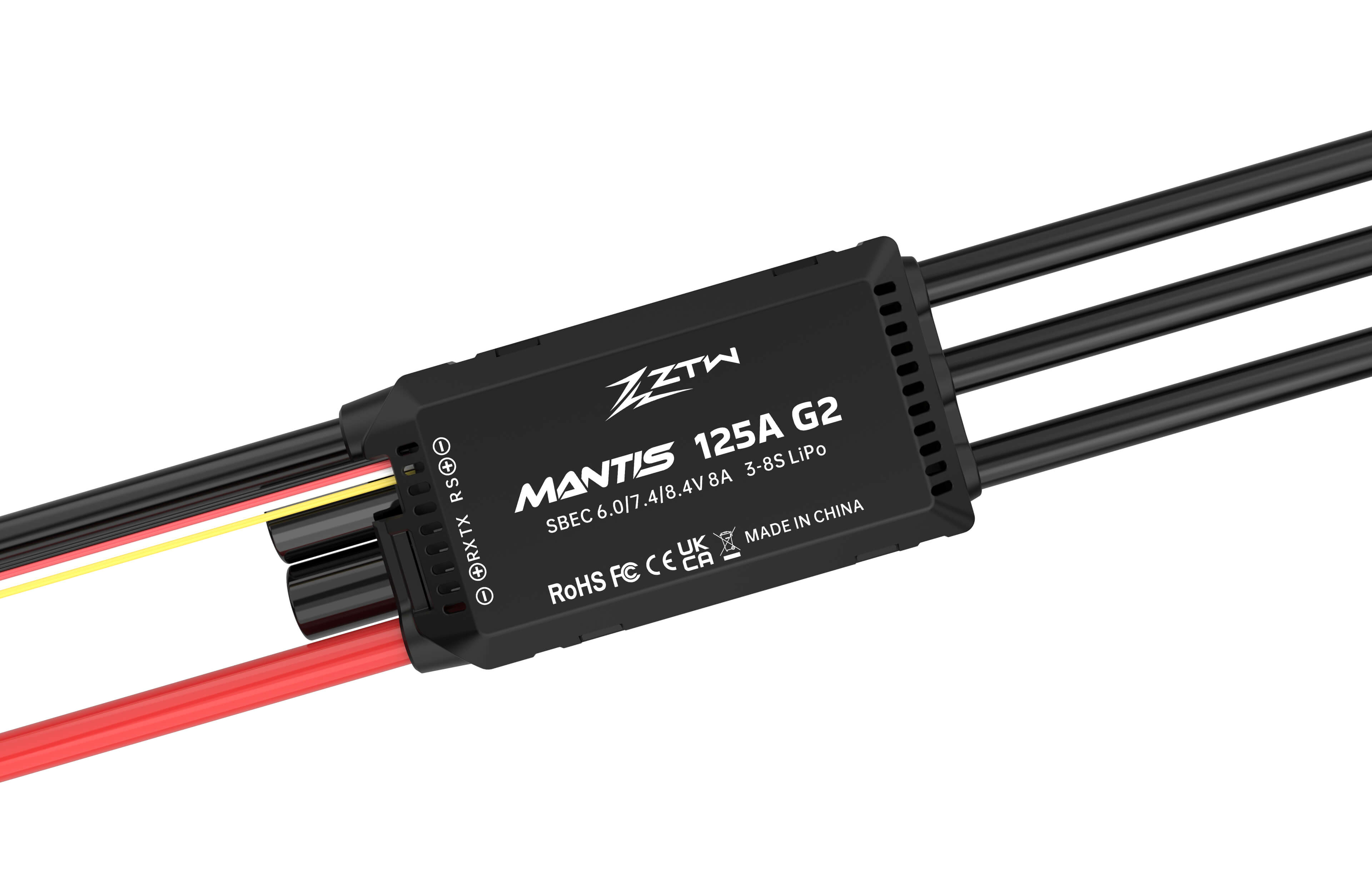 ztw-mantis-g2-125a-esc-3-8s-flugzeug-regler-sbec image 5