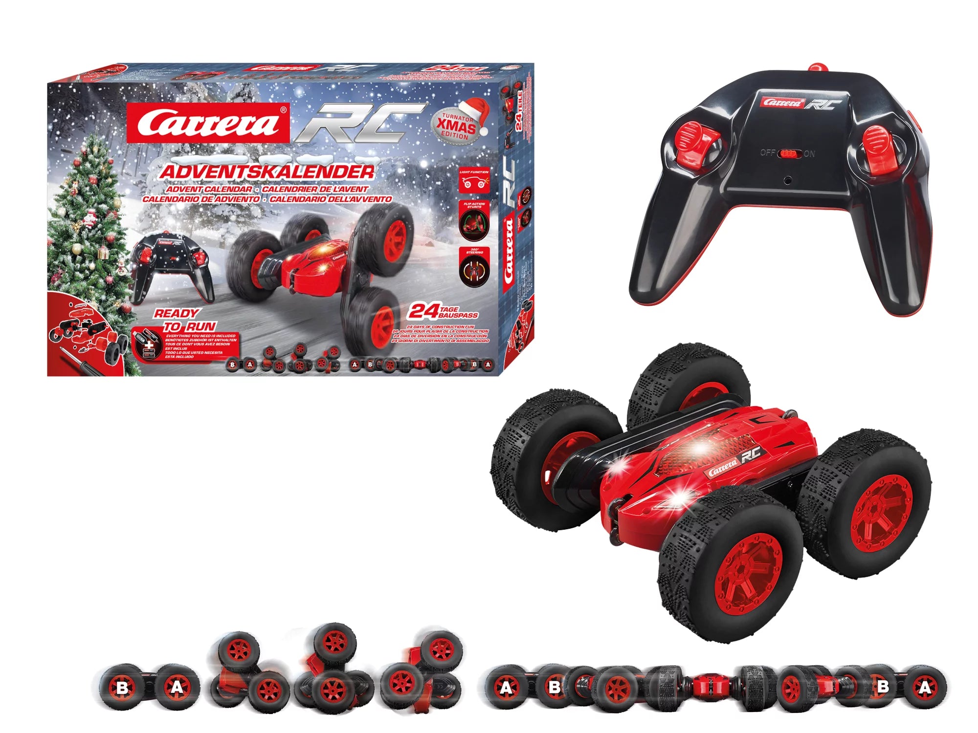 carrera-turnator-x-mas-adventskalender-rc-stuntauto-rot-16-cm image 2