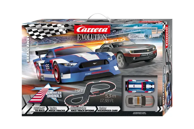 carrera-digital-132-break-away-rennbahn-set-mustang-camaro image 1