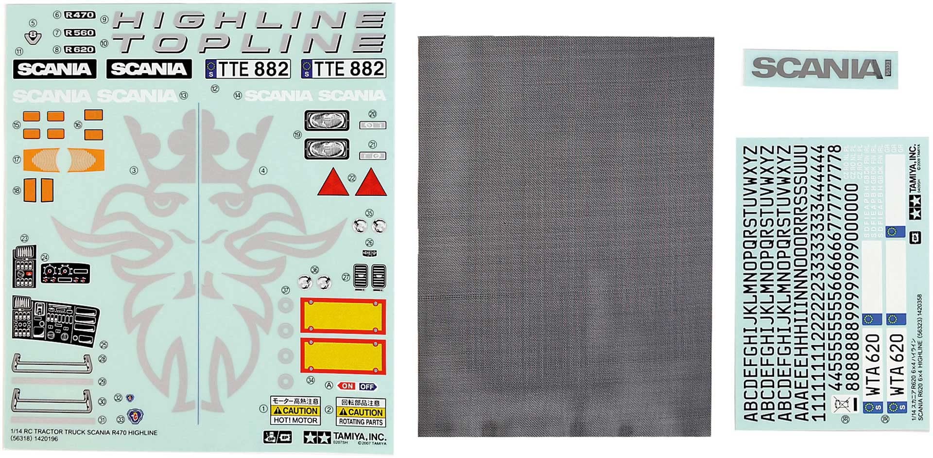 tamiya-scania-r620-6x4-highline-sticker-rot-aufkleber image 1