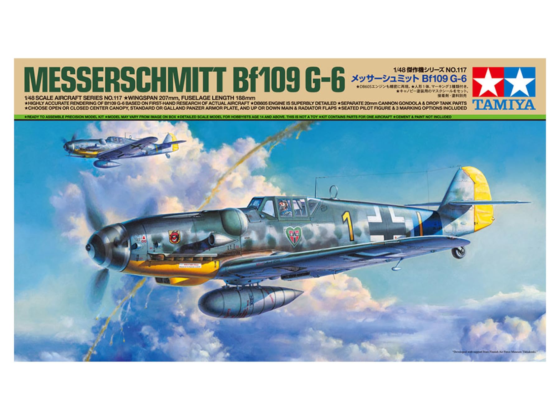 tamiya-61117-bf109-g-6-modellbausatz-1-48-flugzeug image 2