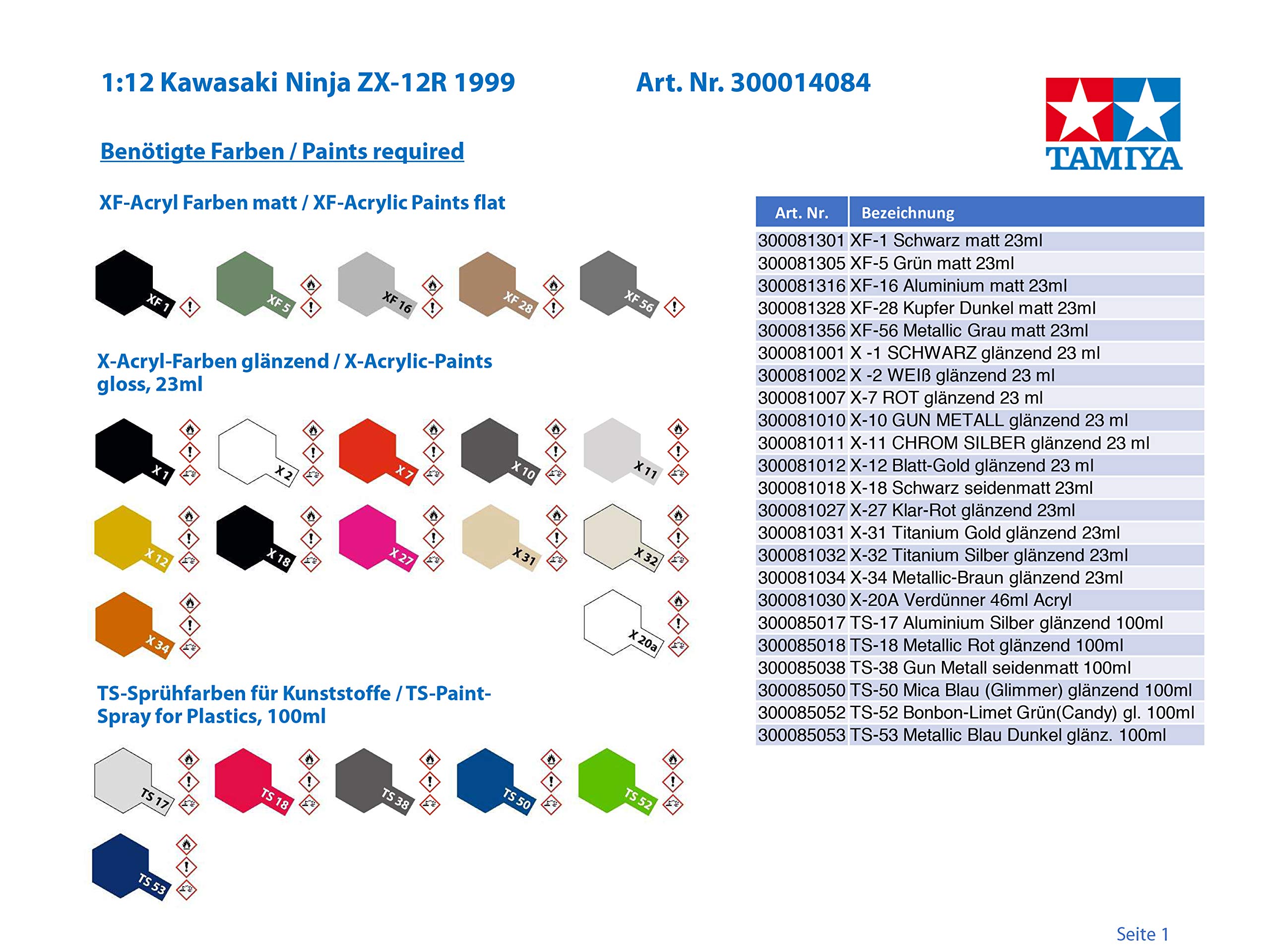 tamiya-static-models-kawasaki-ninja-zx-12r-1-12-bausatz image 2
