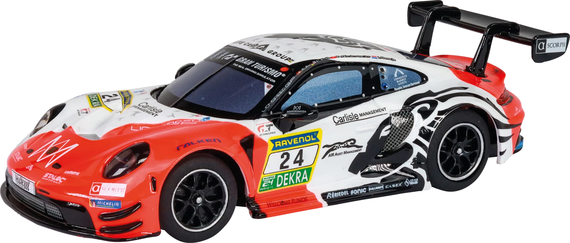 carrera-hybrid-porsche-911-gt3-r-lionspeed-no-24-rc-auto-1-50 image 1
