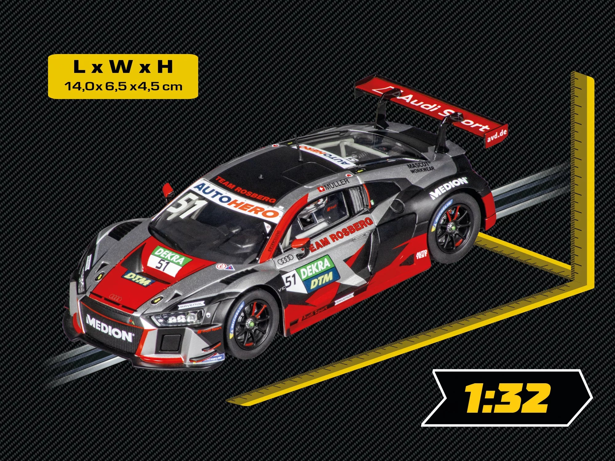 carrera-audi-r8-lms-gt3-team-rosberg-no-51-slotcar-1-32 image 6