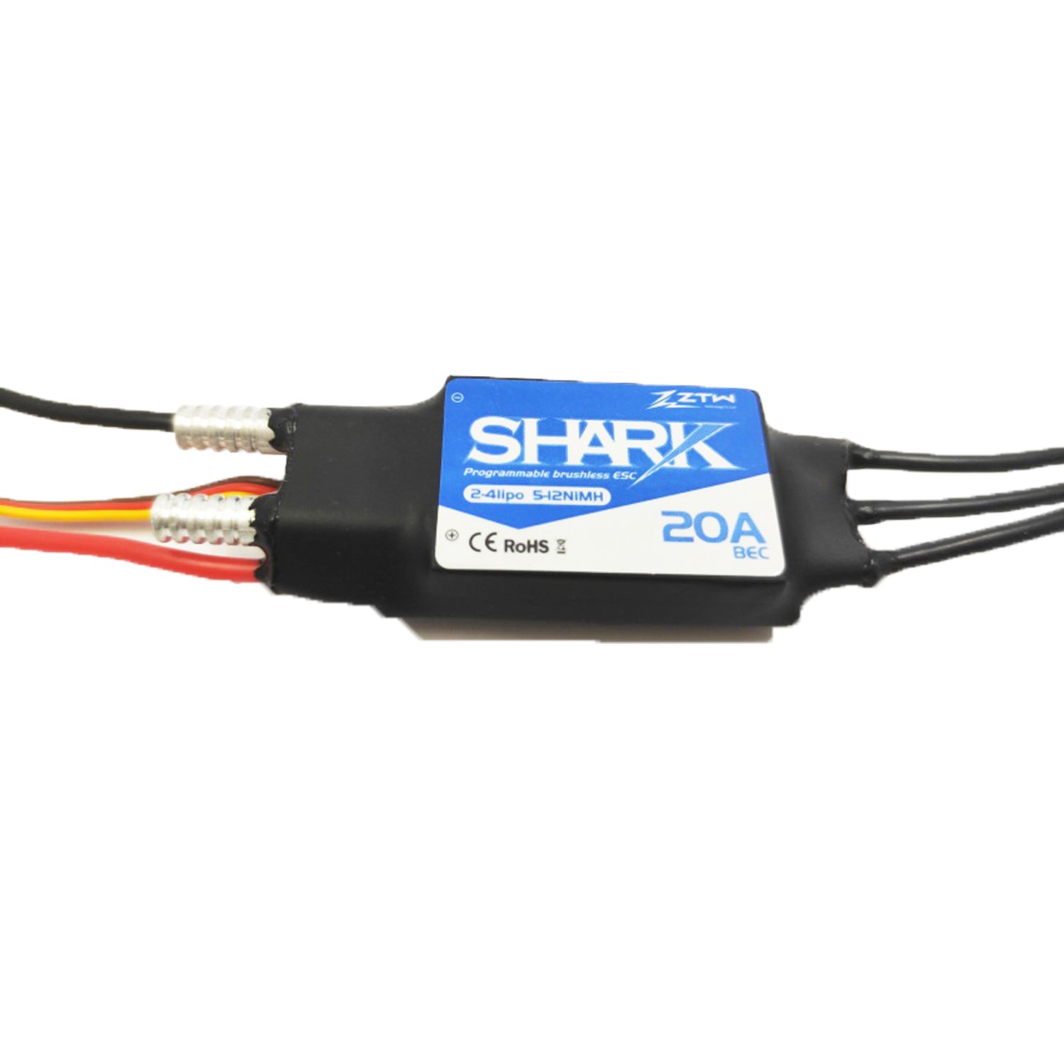 ztw-shark-20a-fahrtregler-2-4s-bec-boot-wasserdicht image 2