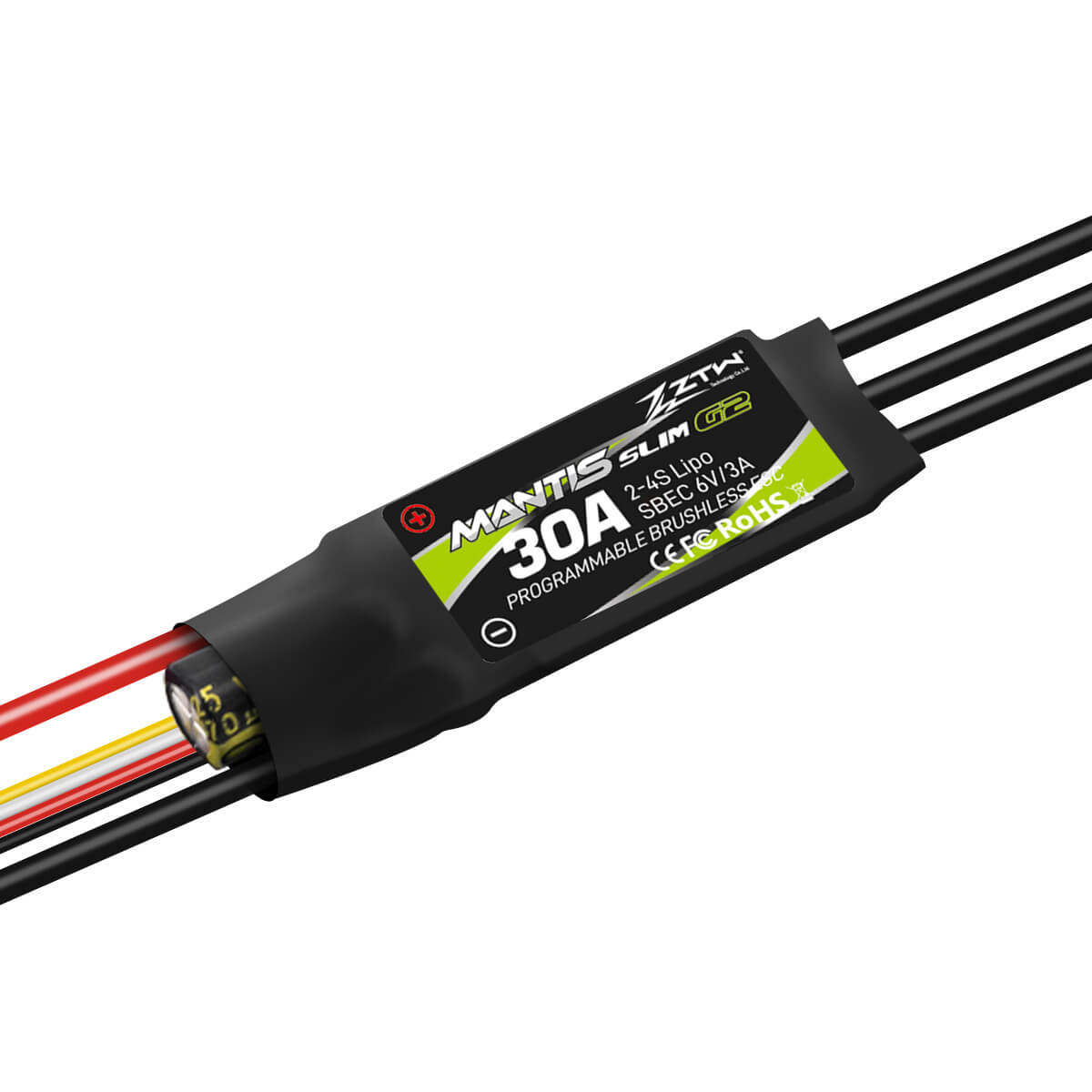 ztw-mantis-slim-g2-30a-esc-regler-2-4s-sbec-ohne-stecker image 1