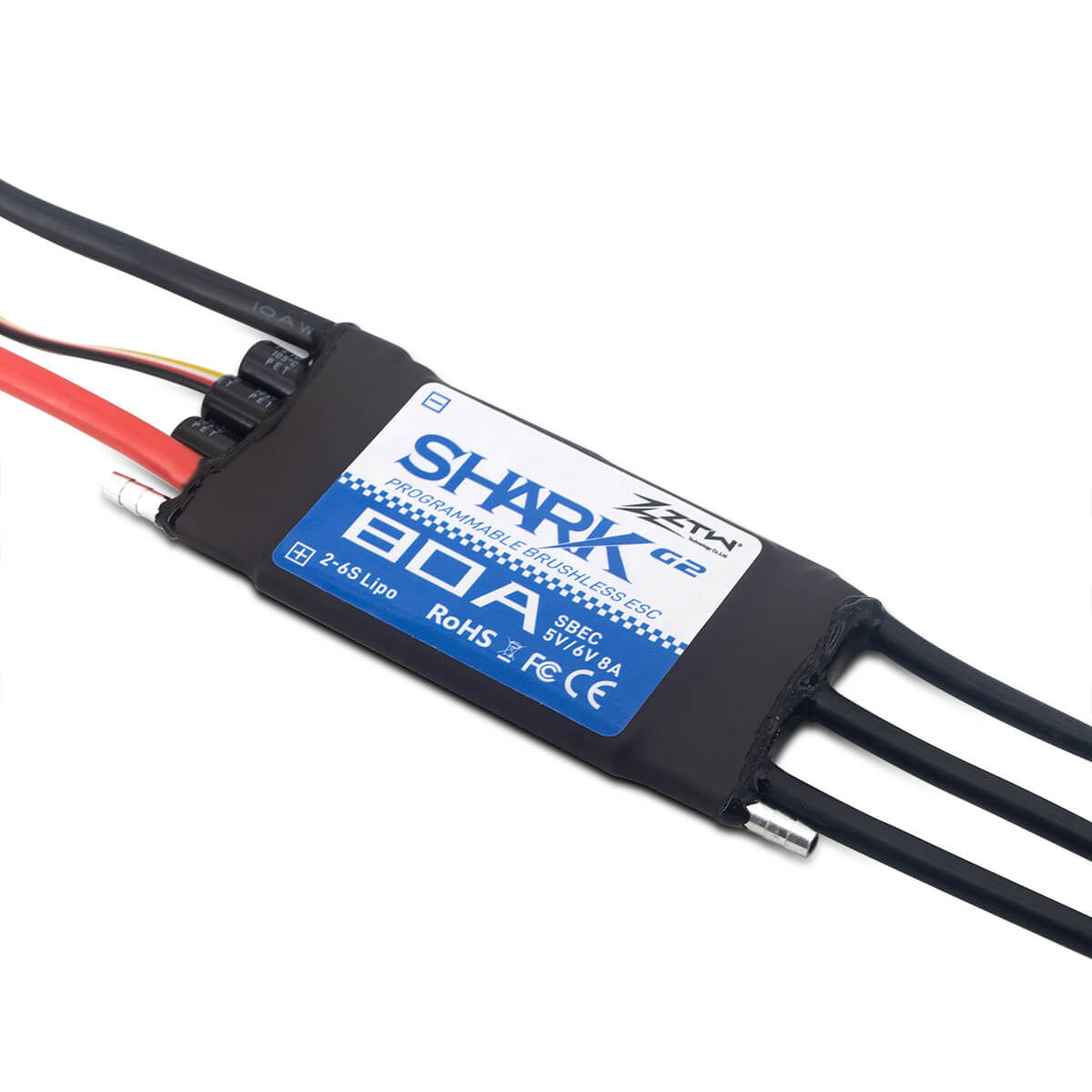 ztw-shark-g2-80a-regler-2-6s-boot-ohne-stecker-wasserdicht image 3