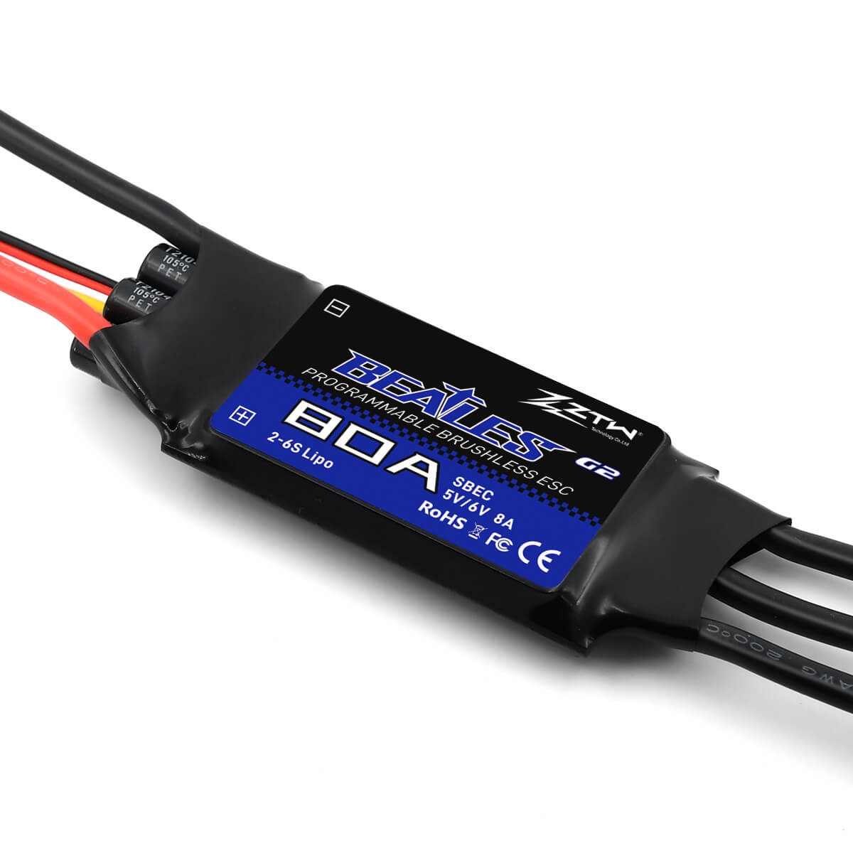ztw-beatles-g2-80a-regler-2-6s-sbec-uav-drohne image 2