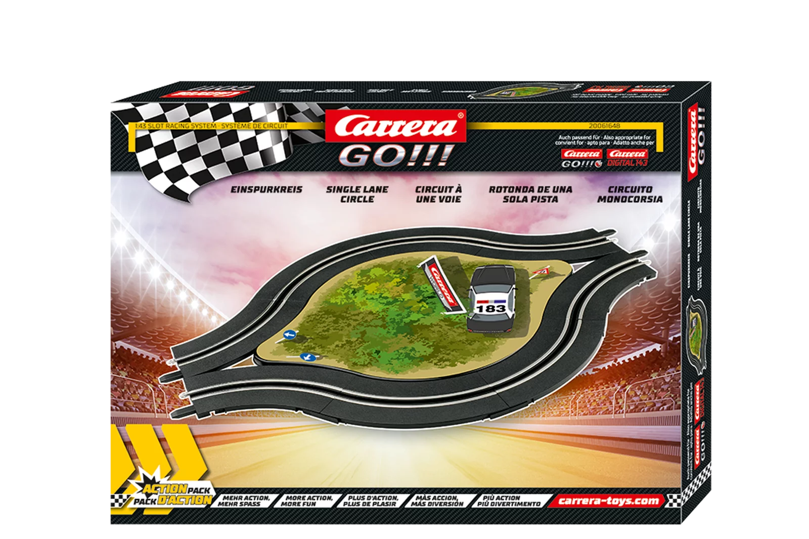 carrera-go-digital-143-einspurkreis-mit-deko-schienen-1-43 image 1