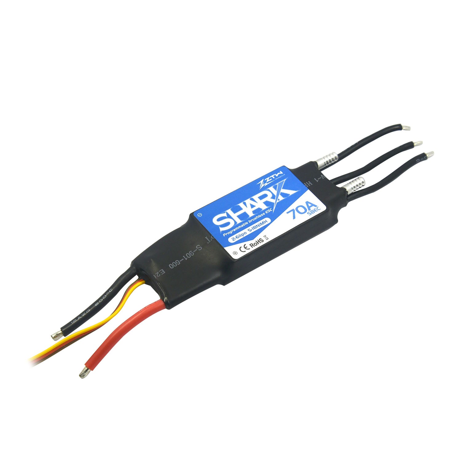 ztw-shark-70a-fahrtregler-2-6s-bec-boot-wasserdicht image 3