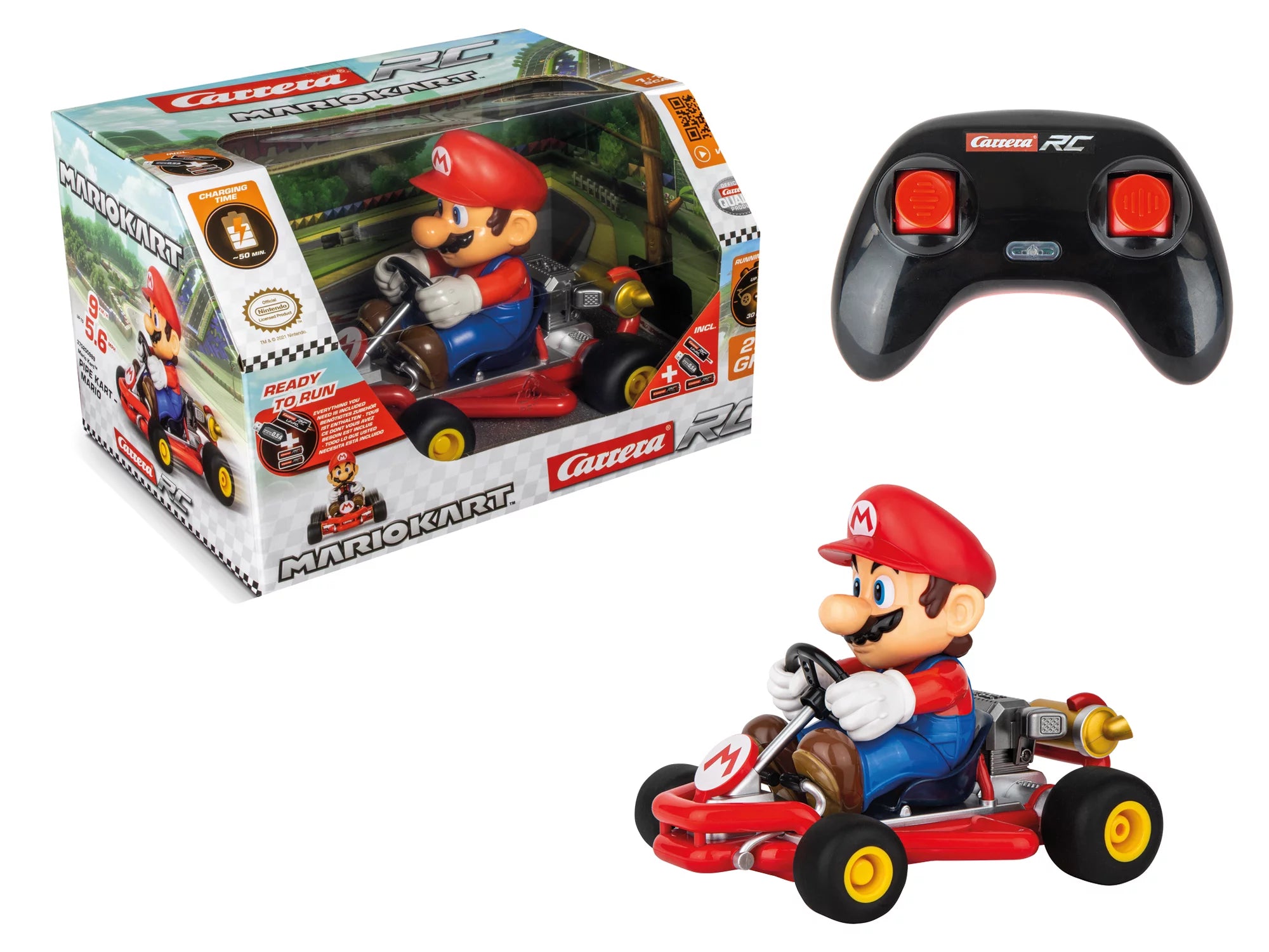 carrera-mario-kart-pipe-kart-mario-rc-auto-2-4ghz-9-km-h image 2