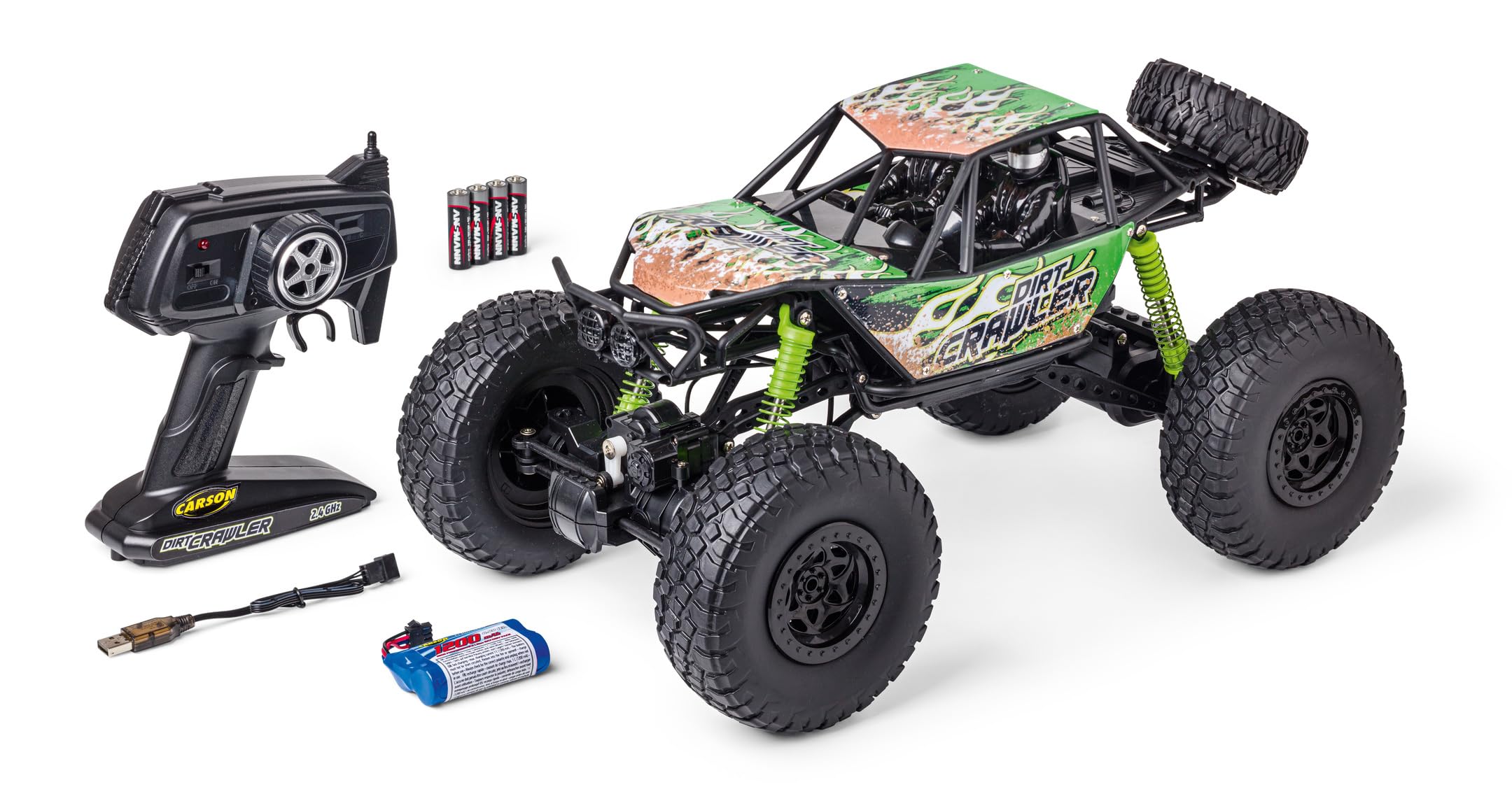 carson-dirt-crawler-500404289-rc-auto-1-8-4x4-rtr-gr-n image 1