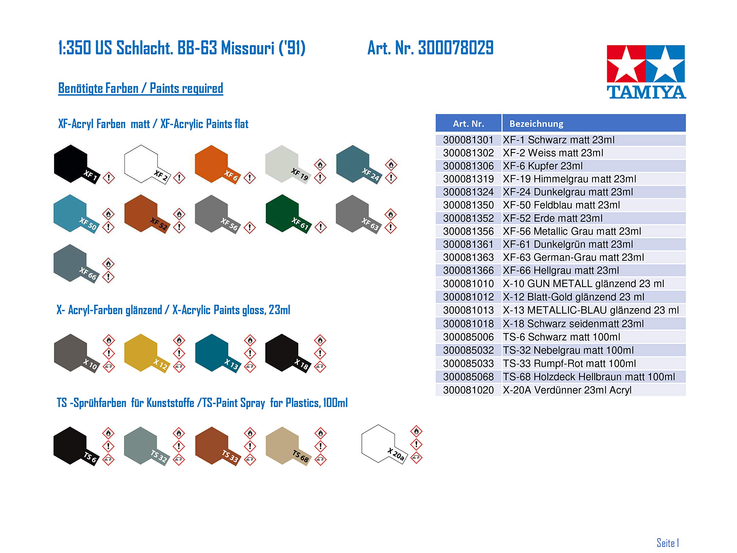 tamiya-300078029-1-350-uss-missouri-bb-63-schlachtschiff-bausatz image 4