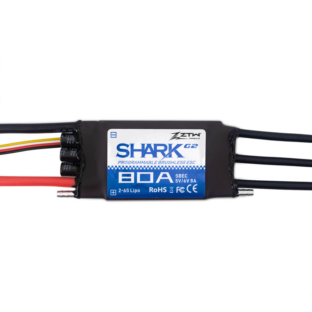 ztw-shark-g2-80a-regler-2-6s-boot-ohne-stecker-wasserdicht image 2