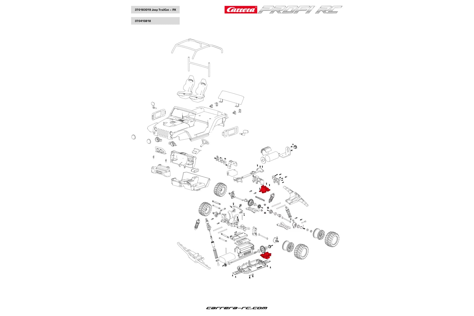 carrera-profi-rc-getriebe-oben-unten-hinten-ersatzteil image 2