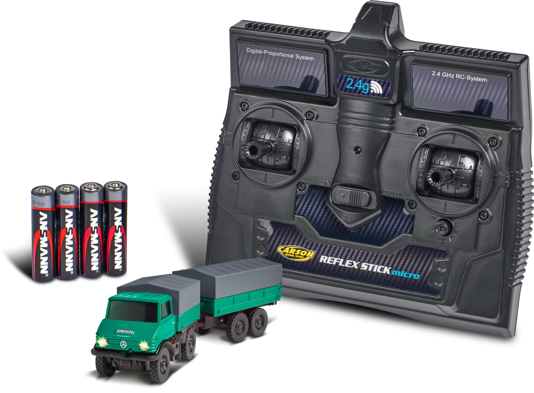 carson-500504165-mb-unimog-forst-h-nger-1-87-rtr image 1