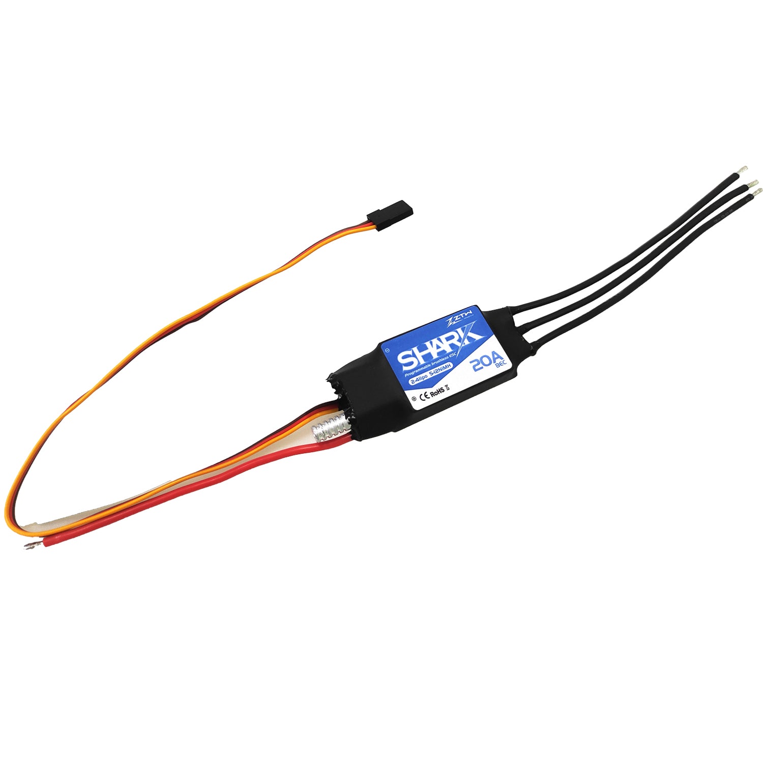 ztw-shark-20a-fahrtregler-2-4s-bec-boot-wasserdicht image 4