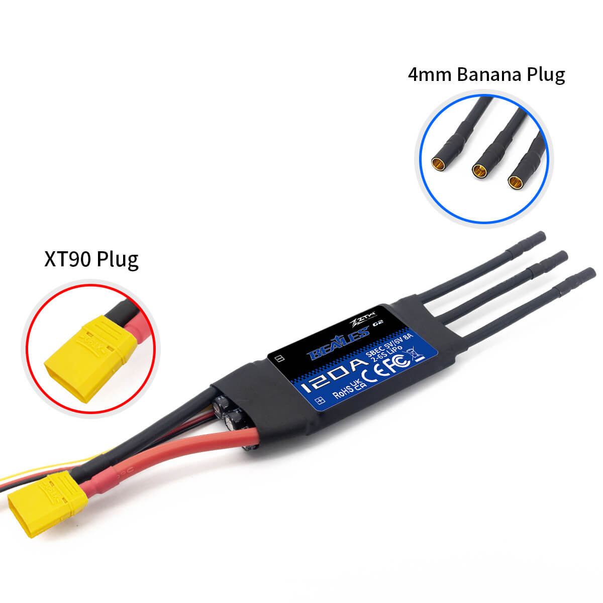ztw-beatles-g2-120a-flugregler-2-6s-sbec-ohne-stecker image 6