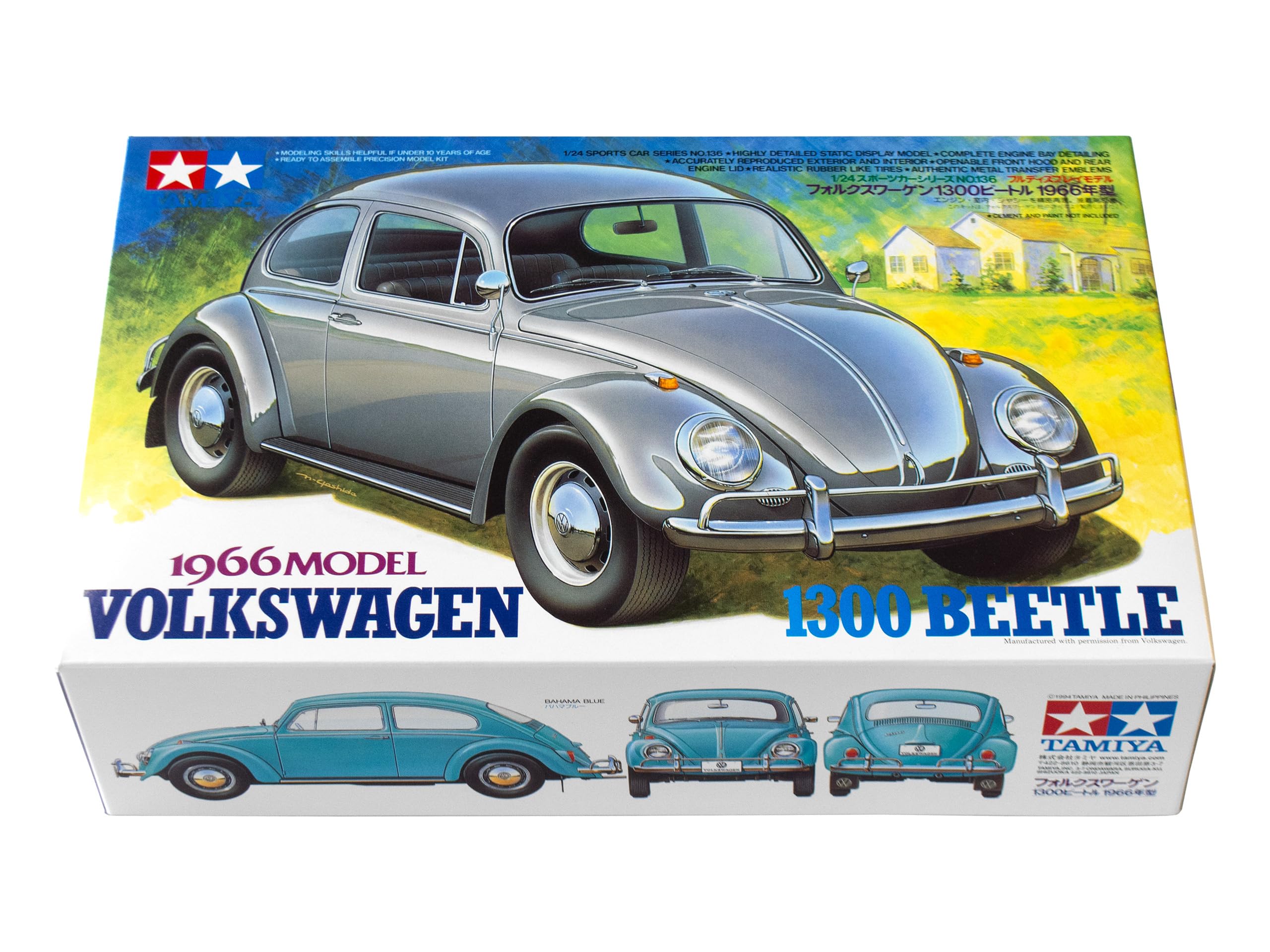 tamiya-300024136-vw-k-fer-1300-1966-modellauto-1-24-silber image 2