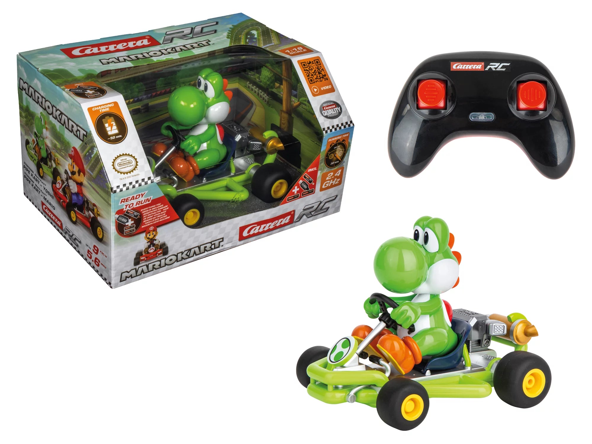 carrera-rc-mario-kart-pipe-kart-yoshi-rc-auto-2-4ghz image 2