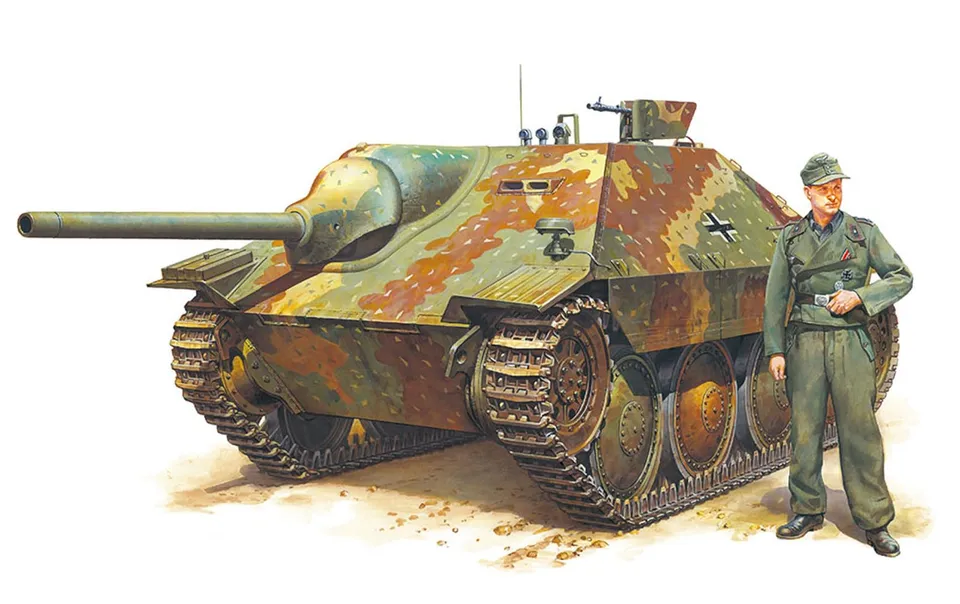 tamiya-hetzer-jagdpanzer-38t-panzer-bausatz-1-35-300035285-grau image 1