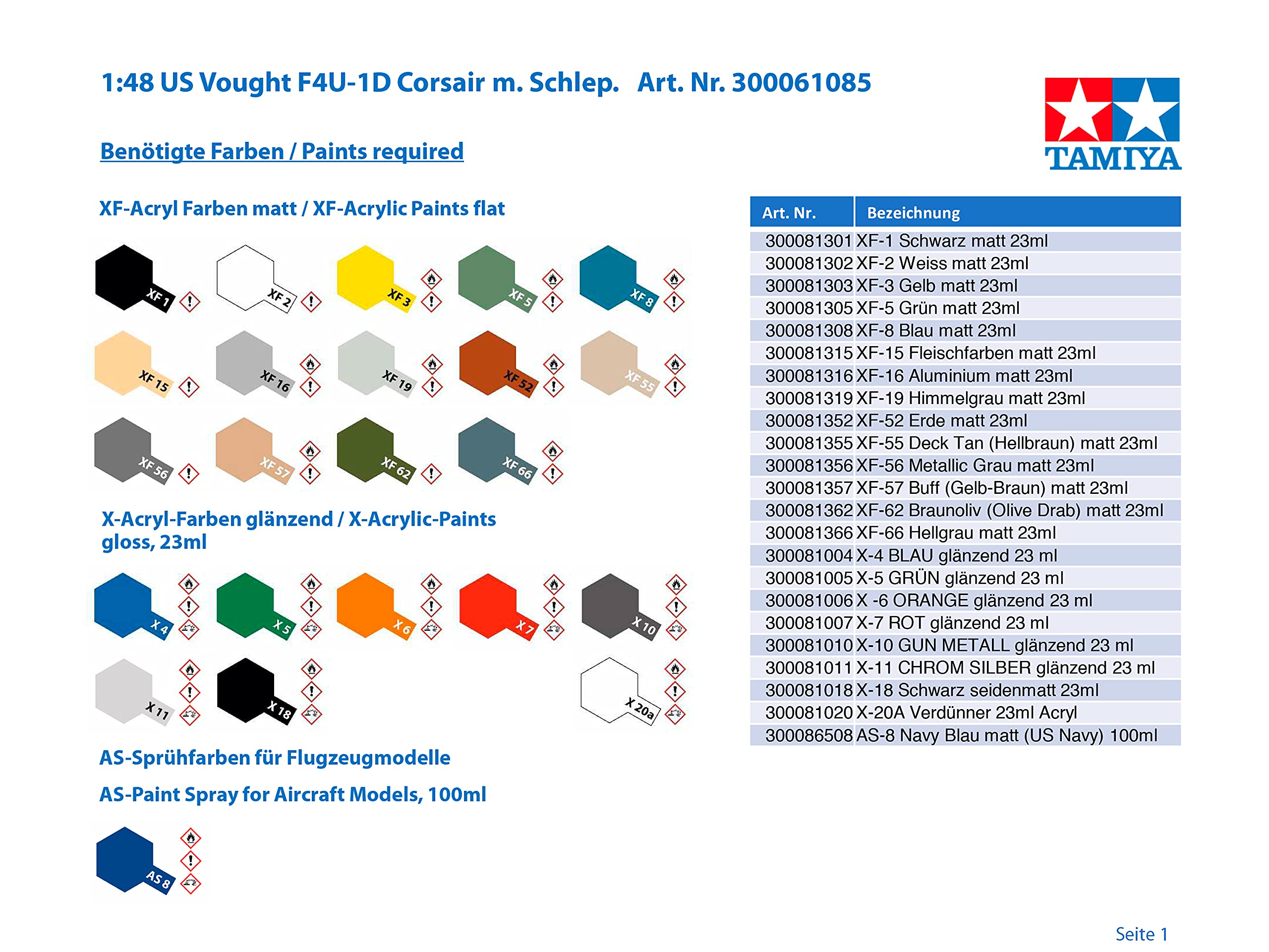 tamiya-300061085-vought-f4u-1d-corsair-modellbausatz-1-48 image 3