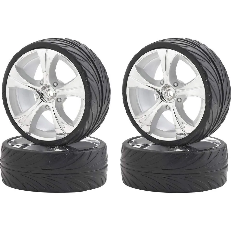 carson-big-wheel-set-on-road-13-rc-reifen-silber-kunststoff image 1