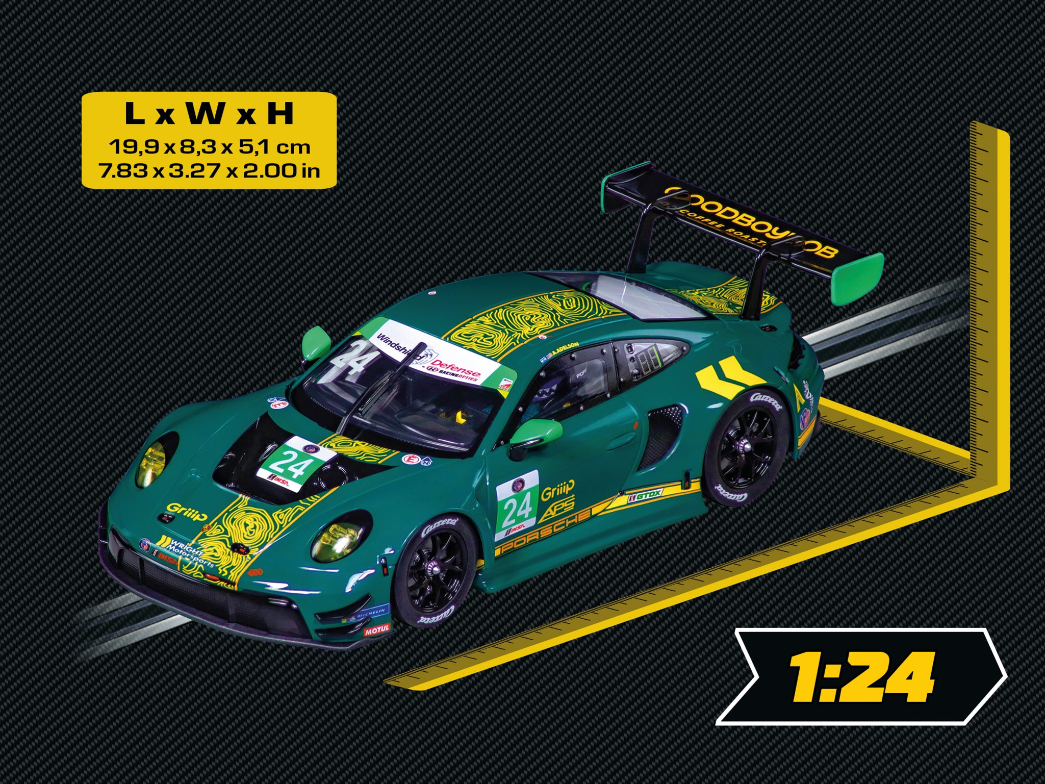 carrera-digital-132-porsche-911-gt3-r-slotcar-wright-no-24-1-32 image 2