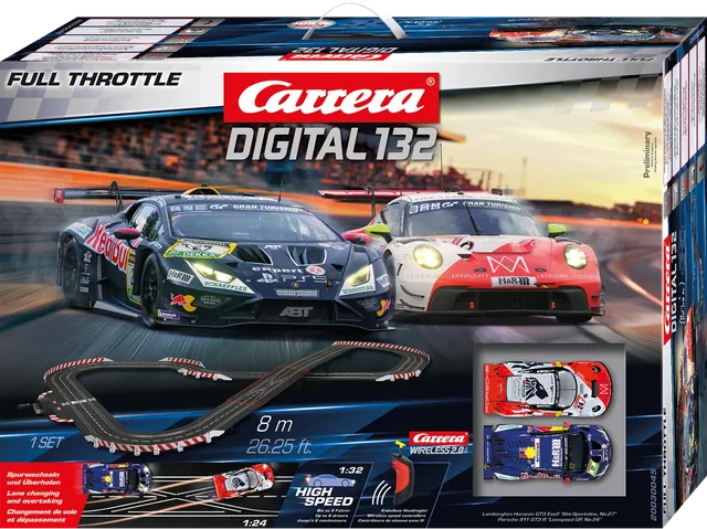 carrera-digital-132-full-throttle-rennbahn-set-porsche-lamborghini image 1
