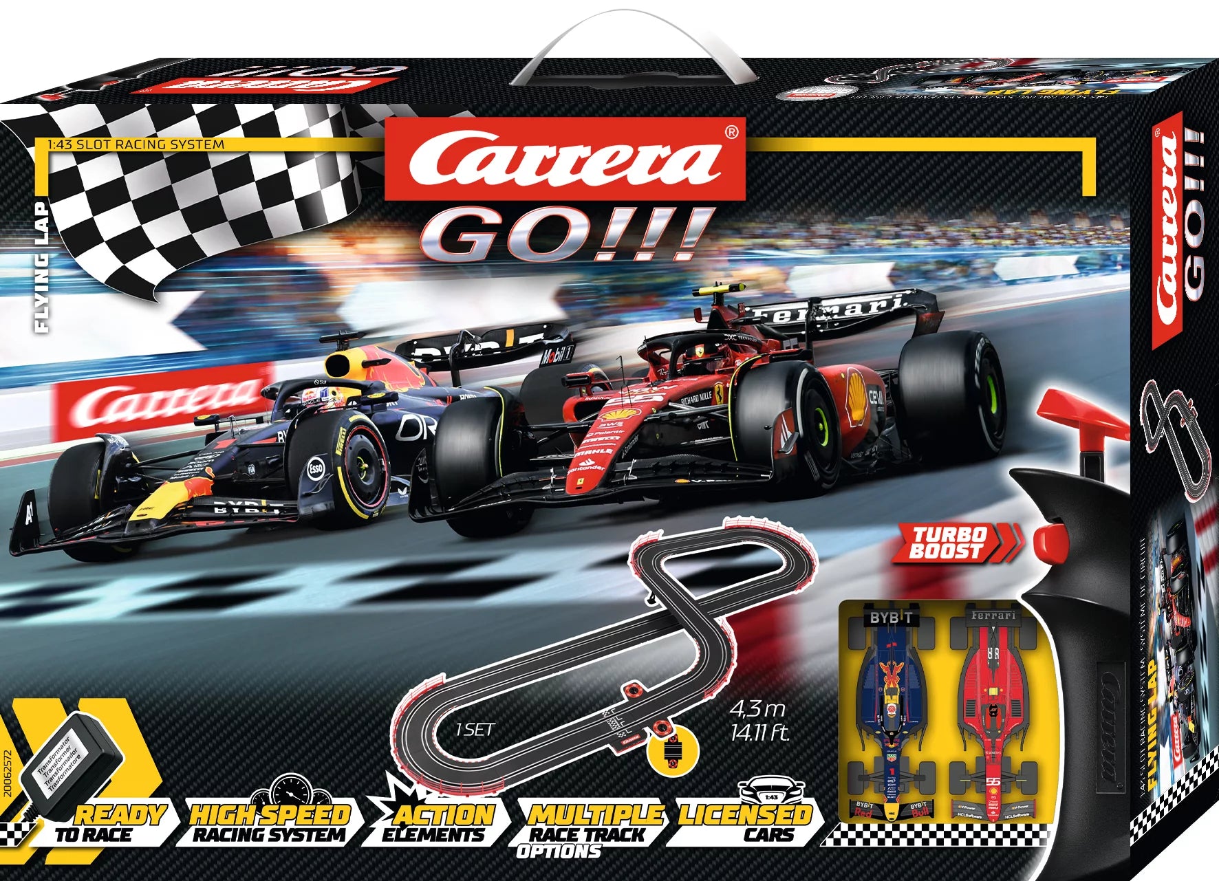 carrera-go-flying-lap-rennbahn-set-4-3-m-formel-ferrari-red-bull image 2