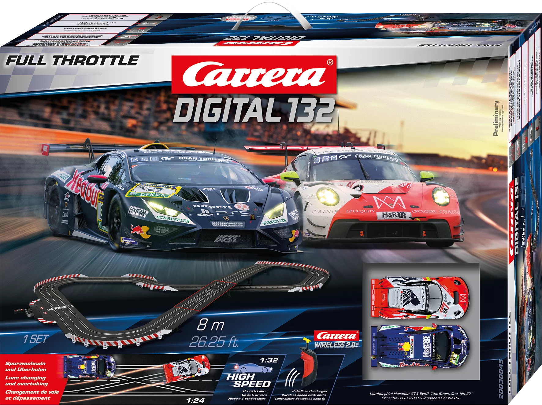 carrera-digital-132-full-throttle-rennbahn-set-porsche-lamborghini image 1