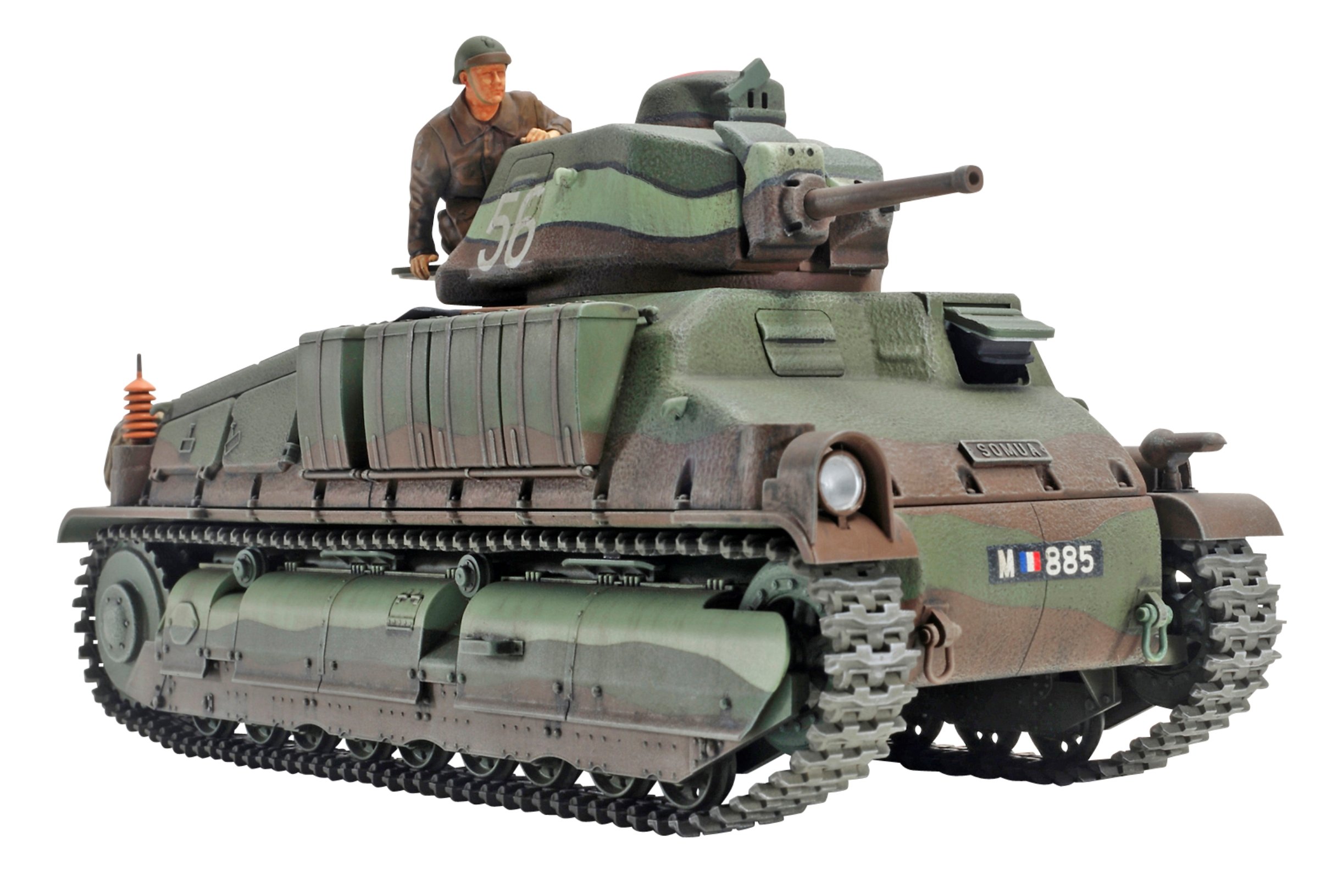 tamiya-somua-s35-35344-milit-r-panzer-bausatz-1-35-gr-n image 1