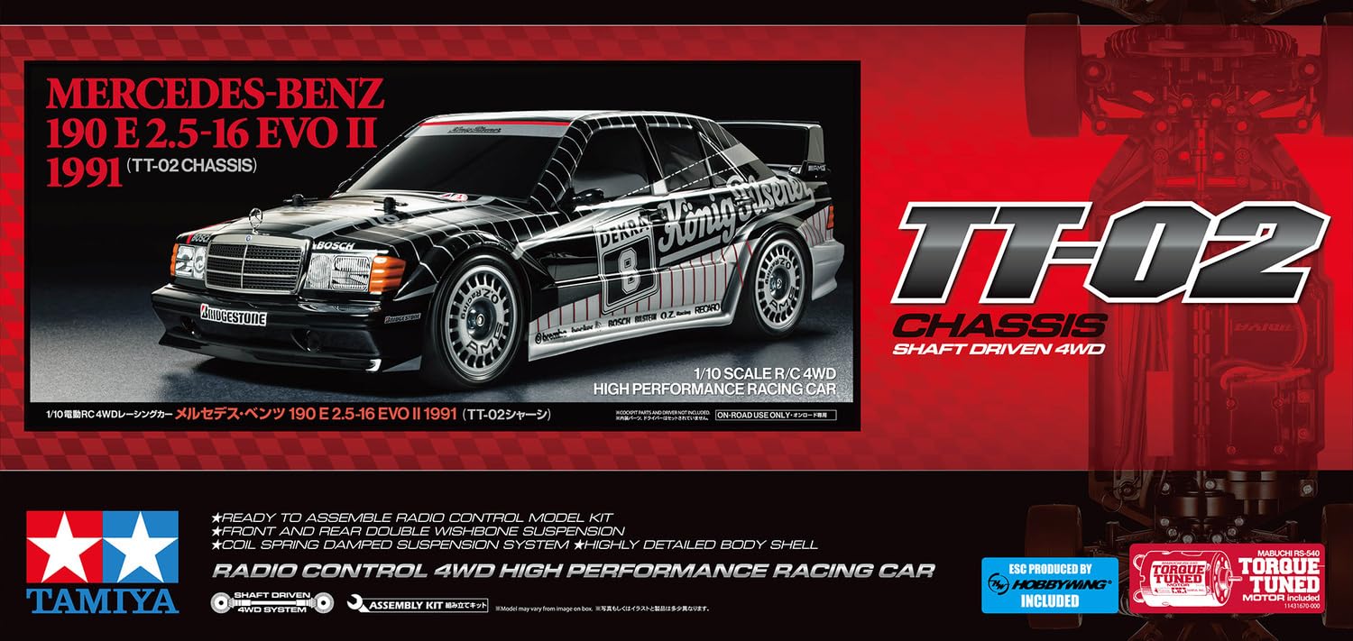 tamiya-r-c-models-58752-mercedes-190e-evo-ii-rc-bausatz-1-10 image 2