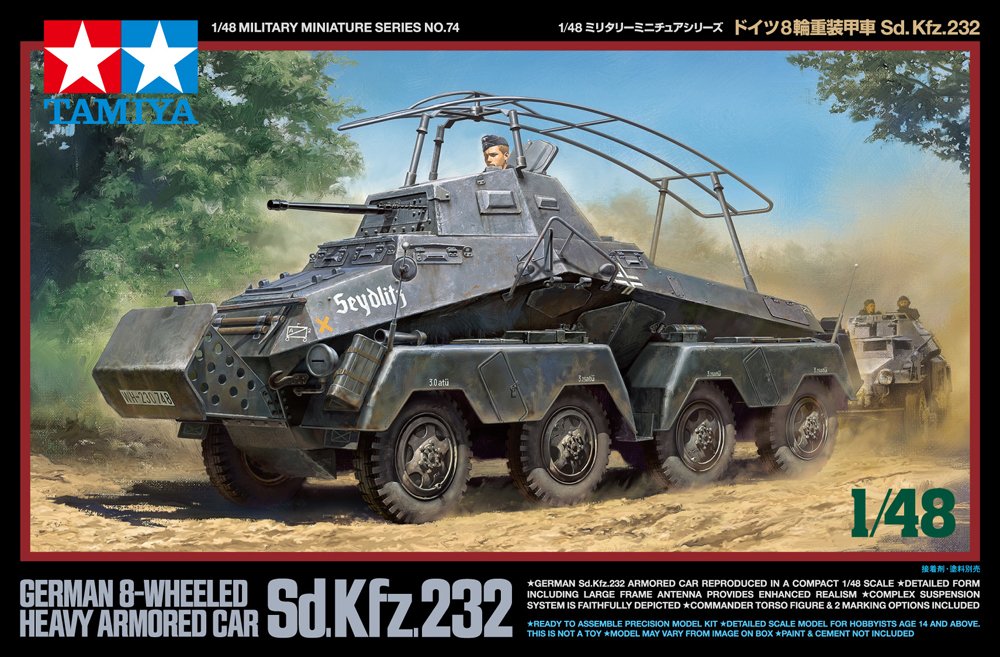 tamiya-sd-kfz-232-8-rad-1-48-milit-r-plastikbausatz-mit-decals image 2